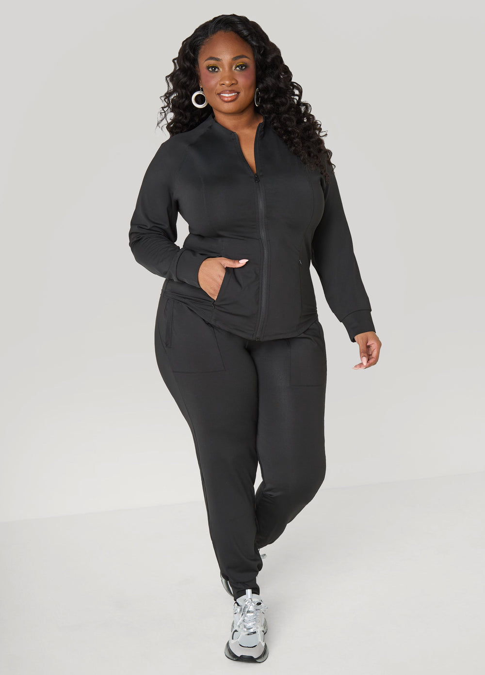 Zip Front Track Jacket Caramel Cafe | Ashley Stewart