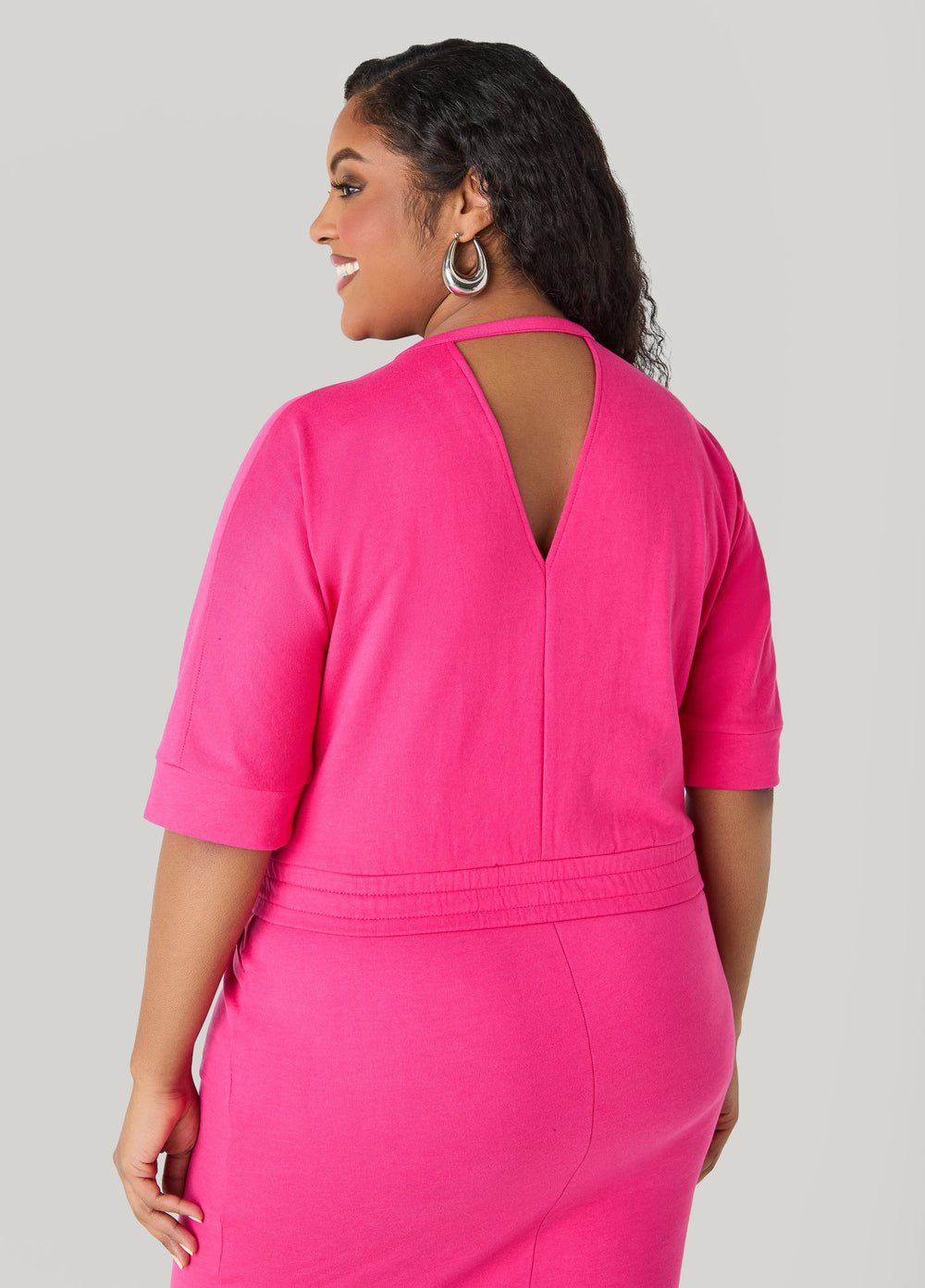 Keyhole French Terry Sweatshirt Beetroot Purple | Ashley Stewart