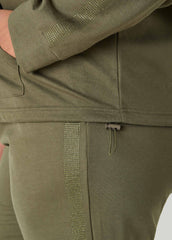 Crystal V Neck Pullover Olive Night | Ashley Stewart