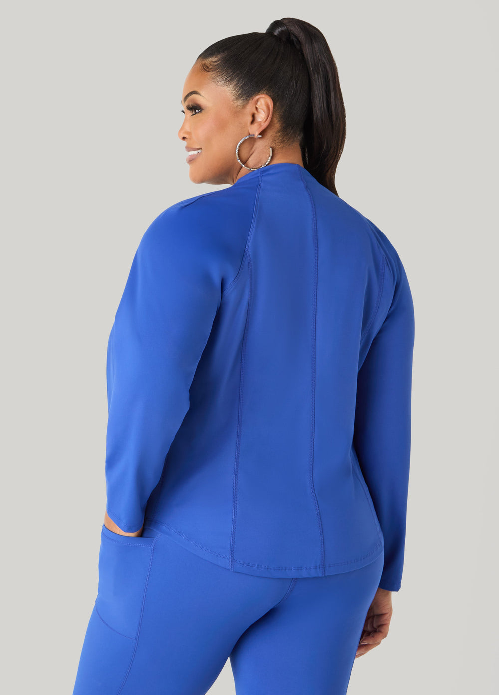 Zip Front Athletic Jacket Burgundy | Ashley Stewart