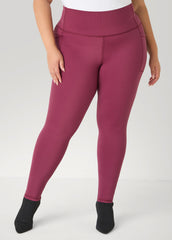 High Rise Athletic Leggings Burgundy | Ashley Stewart