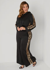 Animal Striped Hoodie Black | Ashley Stewart
