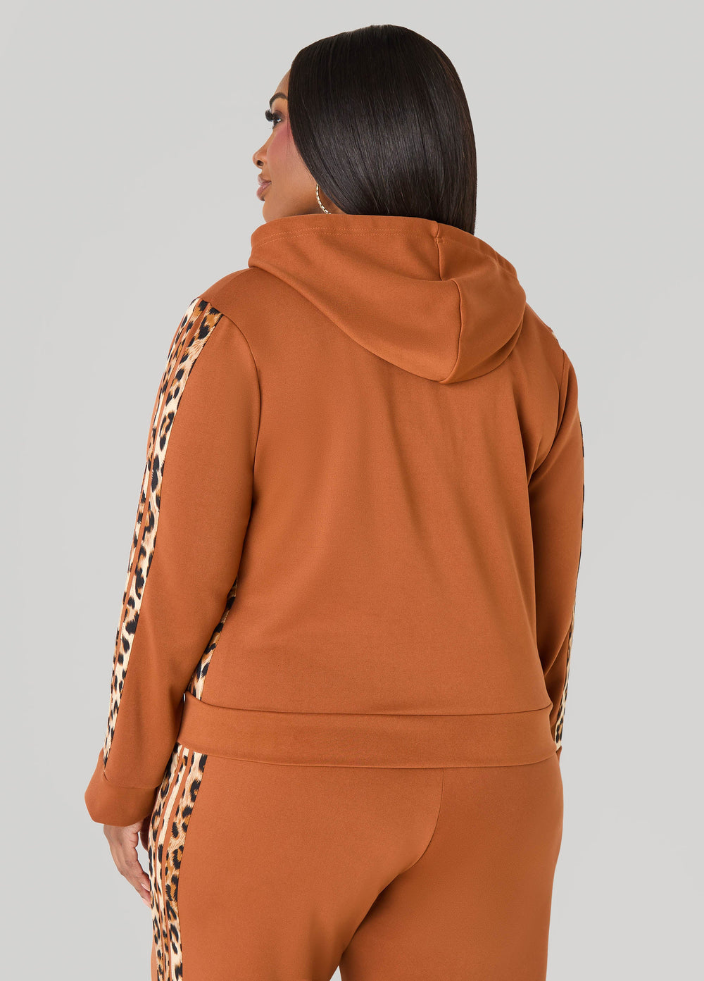 Animal Striped Hoodie Black | Ashley Stewart