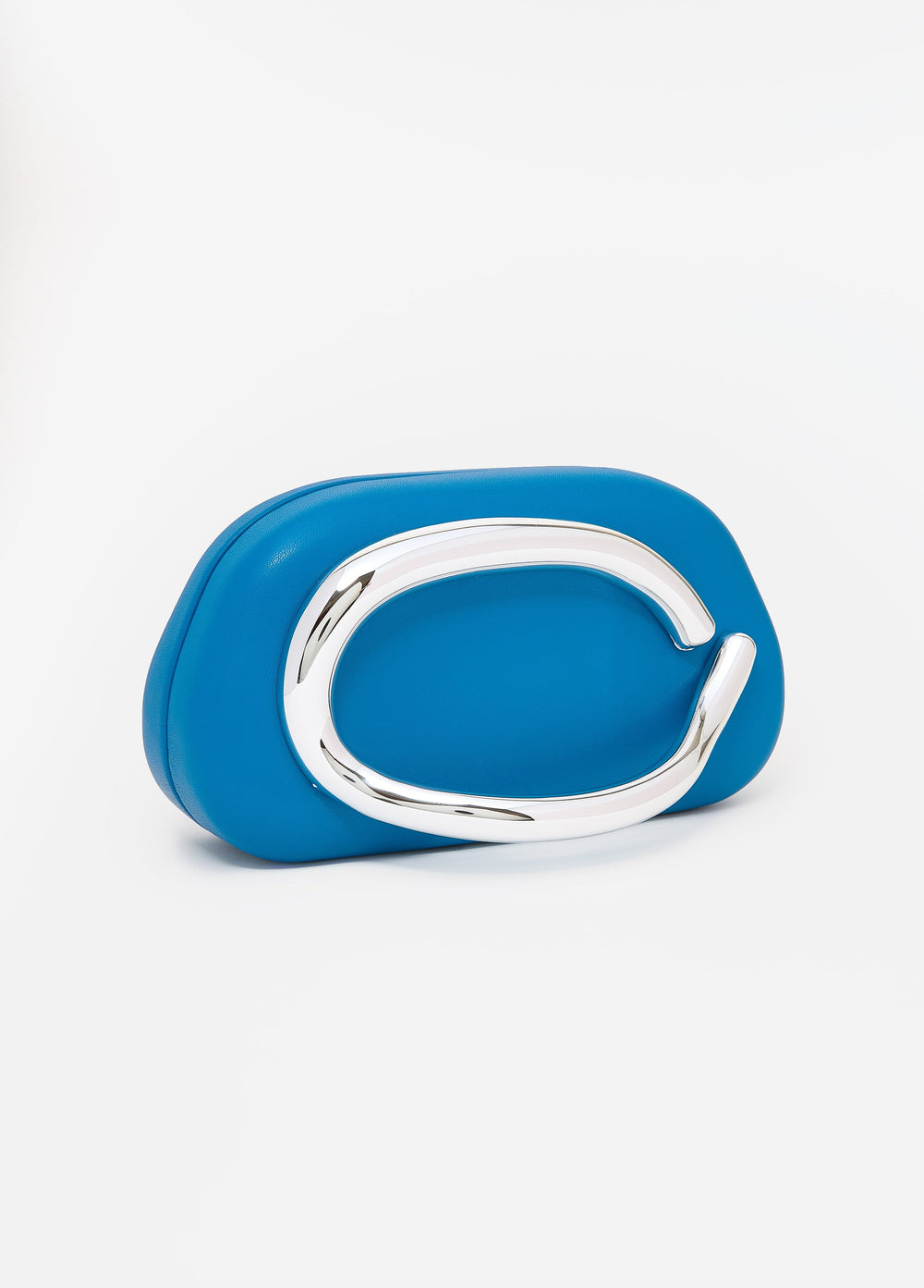 Sculptural Faux Leather Clutch Victoria Blue | Ashley Stewart