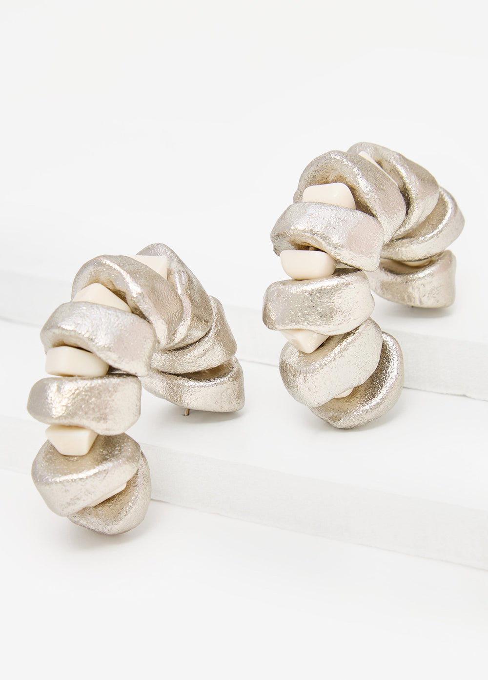 Silver And Stone Hoop Earrings Silver | Ashley Stewart