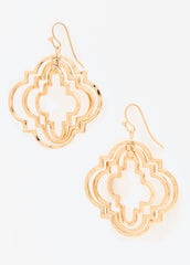 Layered Clover Earrings Gold | Ashley Stewart