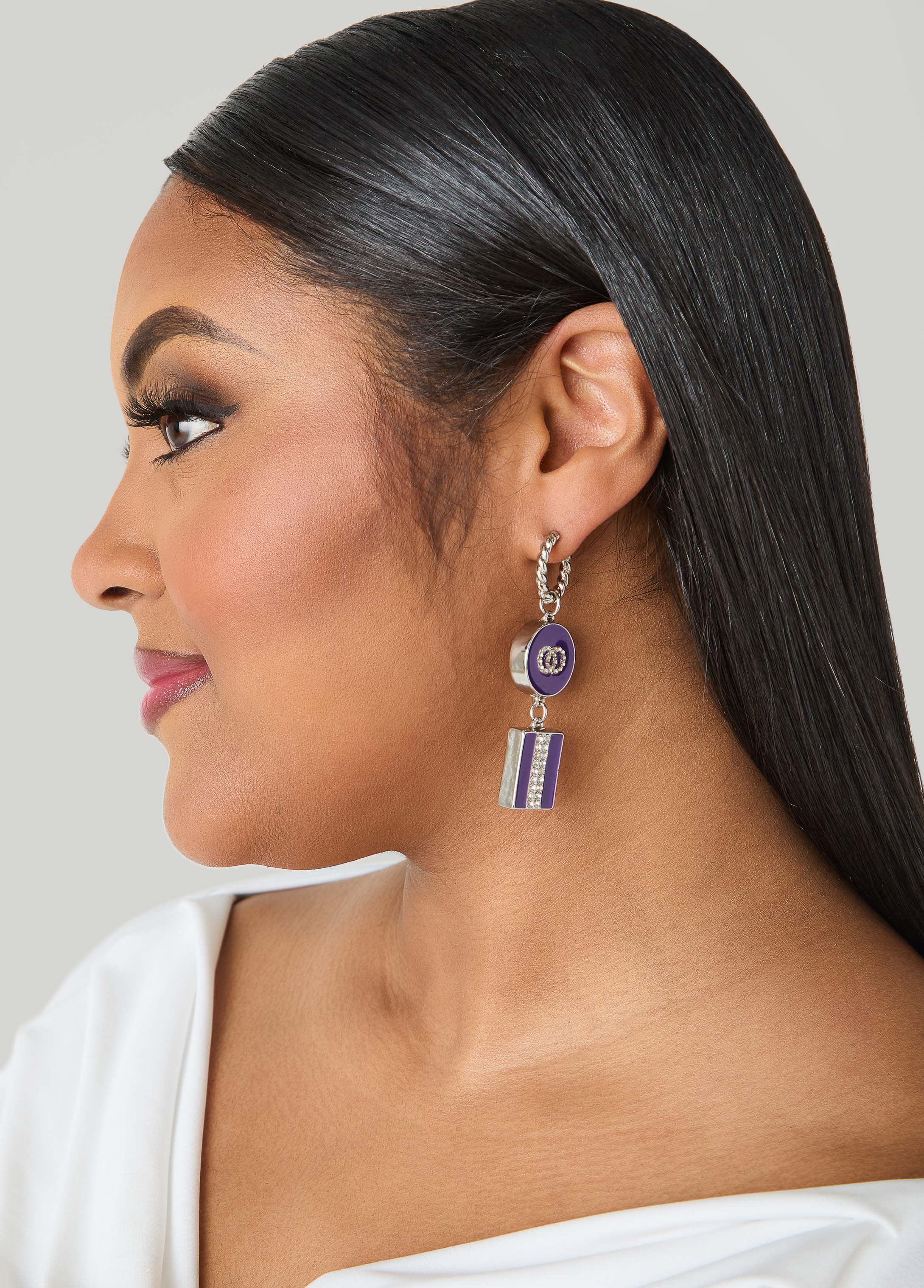 Crystal Rings Earrings Pansy | Ashley Stewart
