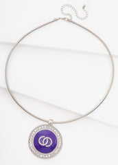 Crystal Rings Pendant Necklace Pansy | Ashley Stewart