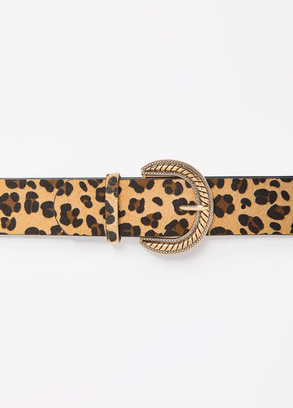 Animal Faux Calf Hair Belt Brown Animal | Ashley Stewart