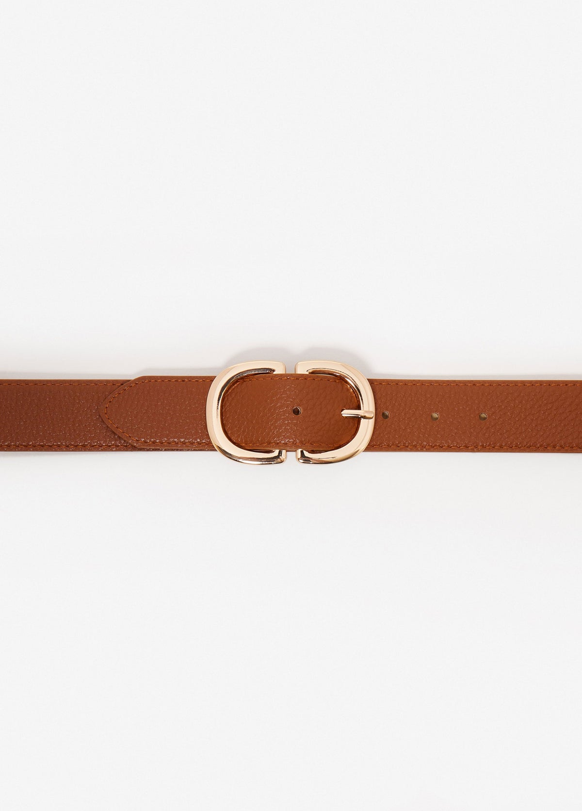Buckled Faux Leather Waist Belt Cognac | Ashley Stewart