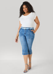 Crescent Buckle Belt POWDER BLUE | Ashley Stewart