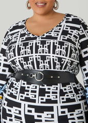 Bull Ring Buckle Stretch Belt Black | Ashley Stewart