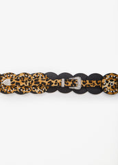 Leopard Print Disc Belt Brown Animal | Ashley Stewart