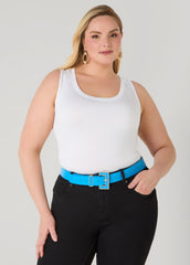 Enamel Buckle Belt Victoria Blue | Ashley Stewart