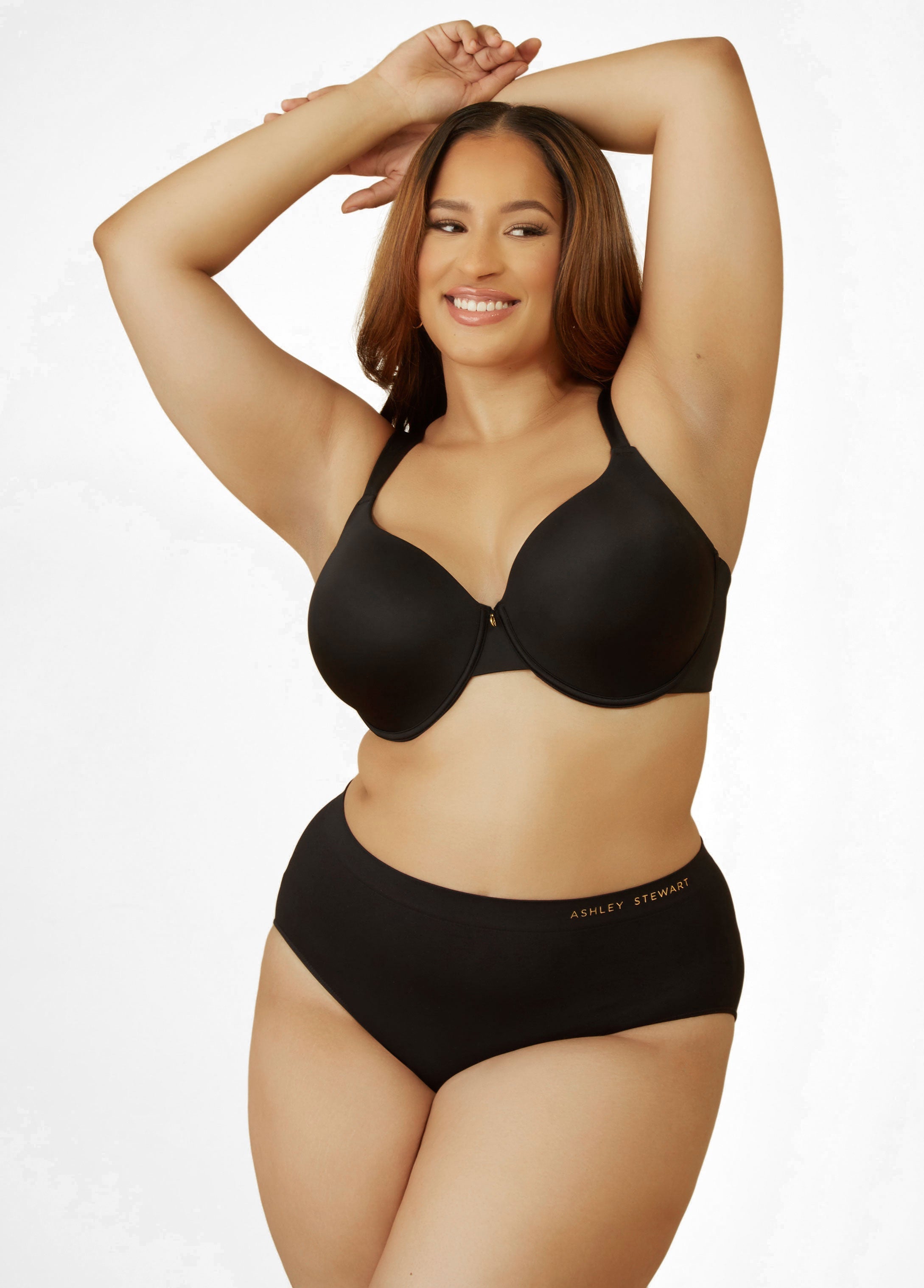 Micro Underwired T-Shirt Bra Black | Ashley Stewart