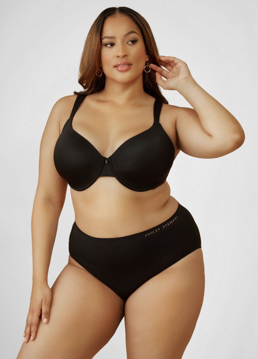 Micro Underwired T-Shirt Bra Black | Ashley Stewart