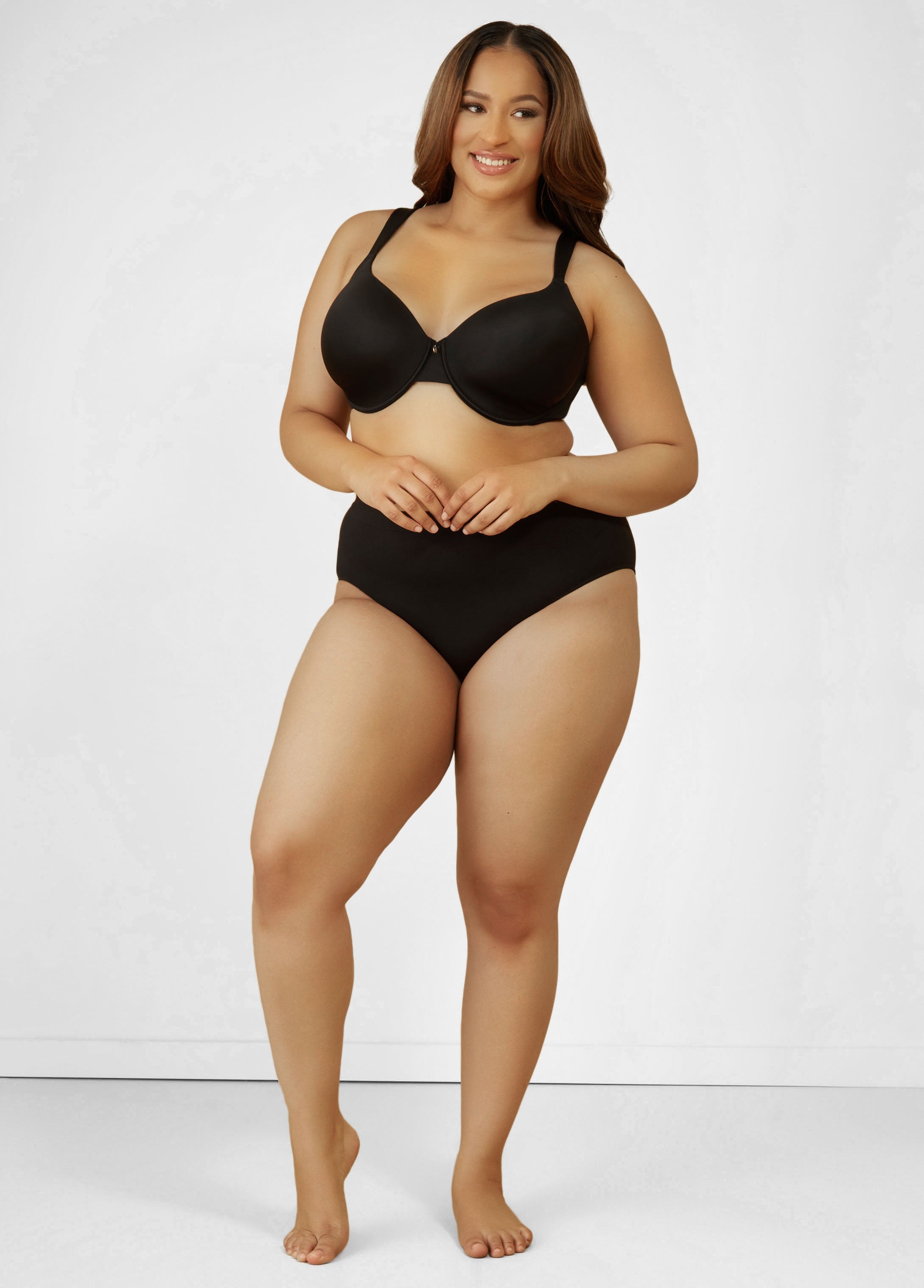 Micro Underwired T-Shirt Bra Black | Ashley Stewart
