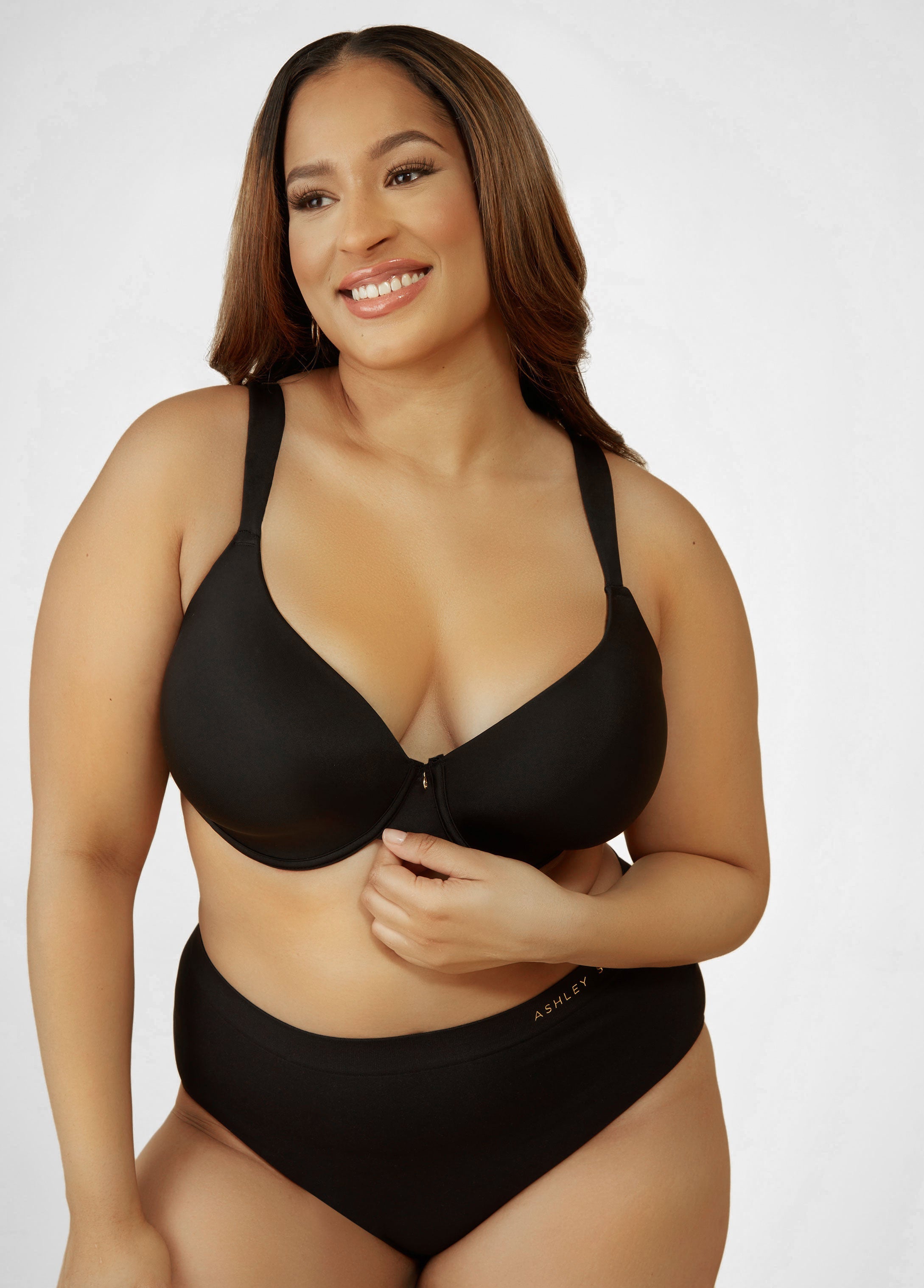 Micro Underwired T-Shirt Bra Black | Ashley Stewart