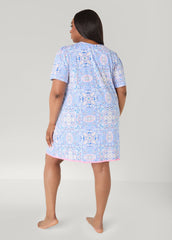 Ellen Tracy Floral Sleepshirt Blue | Ashley Stewart