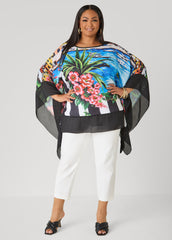 Printed Crepe Tunic Multi | Ashley Stewart