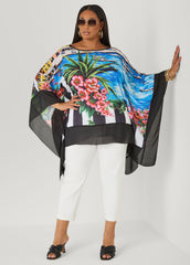 Printed Crepe Tunic Multi | Ashley Stewart