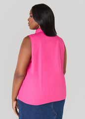 Blessed Tie Neck Top Fuchsia | Ashley Stewart