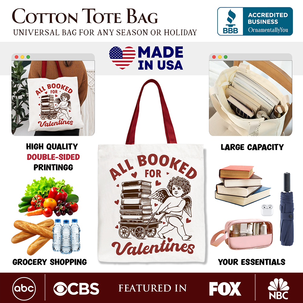 All Booked For Valentines Tote Bag White | Ashley Stewart