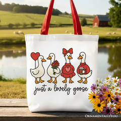 Lovely Goose Canvas Tote Bag Beige | Ashley Stewart