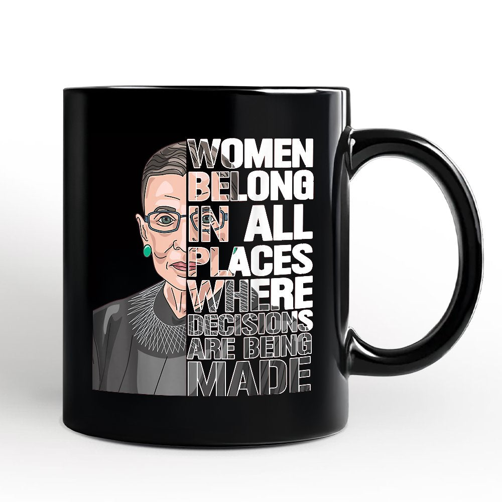 Women Belong in All Places Mug Black | Ashley Stewart