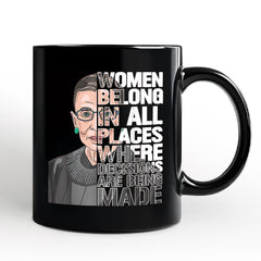 Women Belong in All Places Mug Black | Ashley Stewart