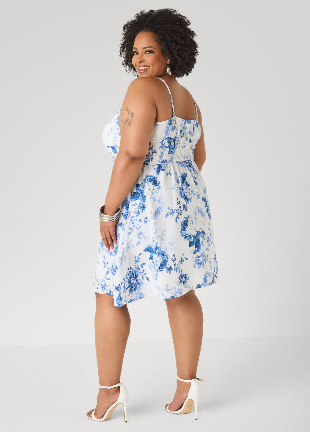 Tie Front Floral Print Dress Seafoam | Ashley Stewart