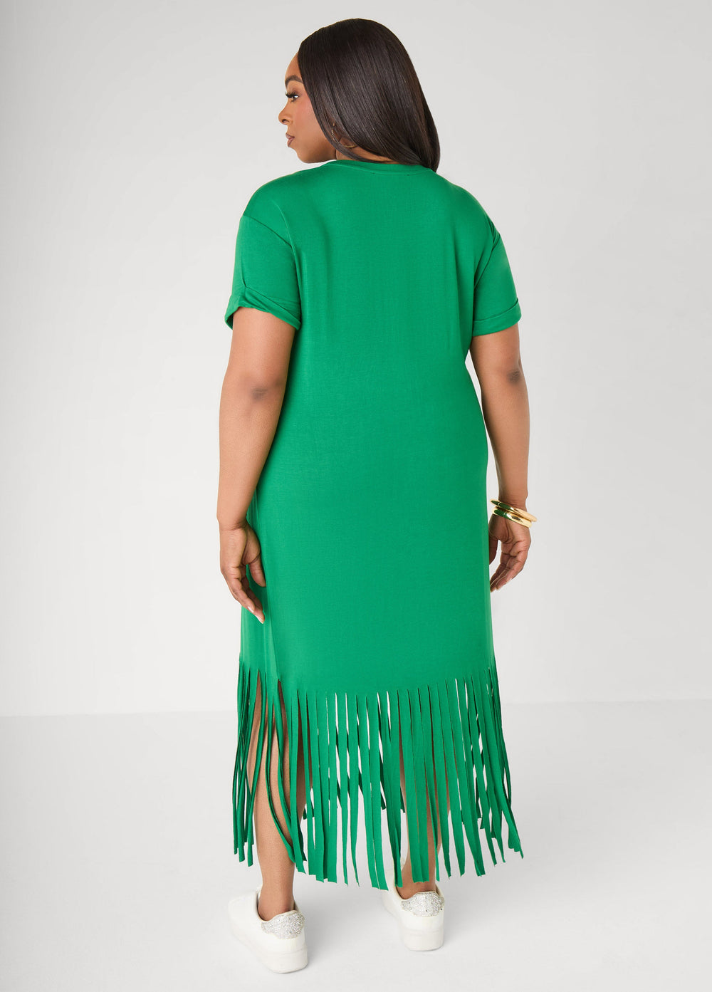 Always God Fringed T Shirt Dress Amazon | Ashley Stewart