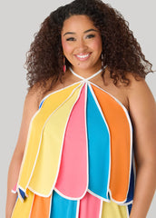 Paneled Striped Swing Top Multi | Ashley Stewart