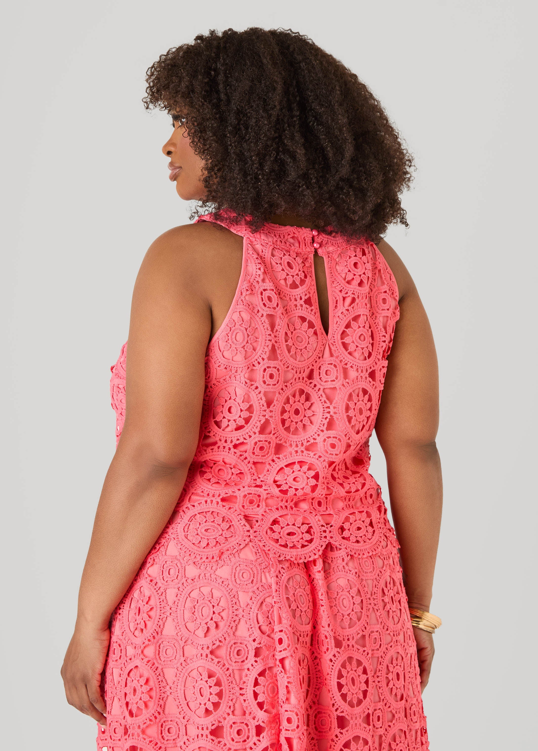 Crocheted Top Calypso Coral | Ashley Stewart