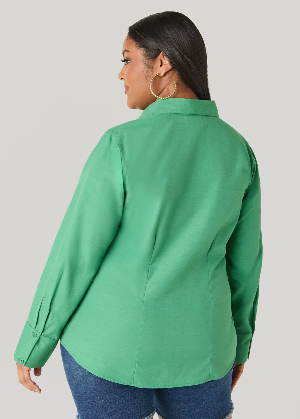 Tall Collared Cotton Blend Shirt Amazon | Ashley Stewart