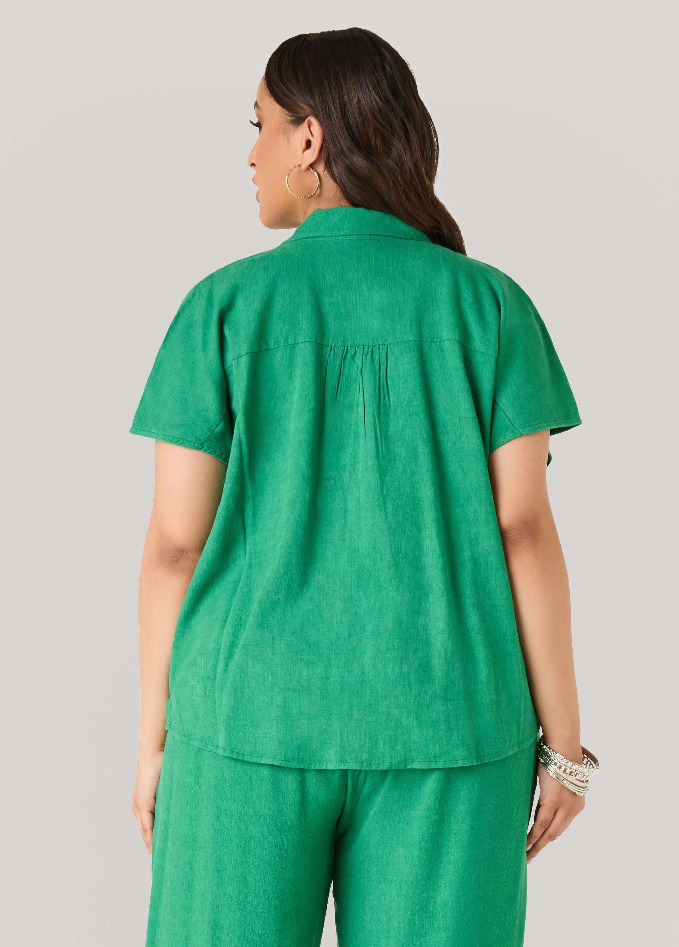 Linen Blend Shirt Amazon | Ashley Stewart