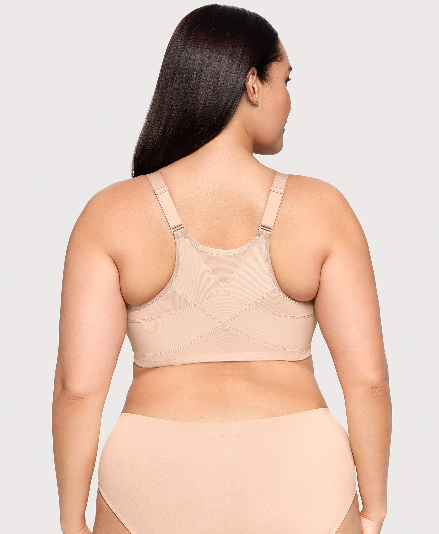 Front-Closure Posture Back WonderWire Bra Cafe | Ashley Stewart