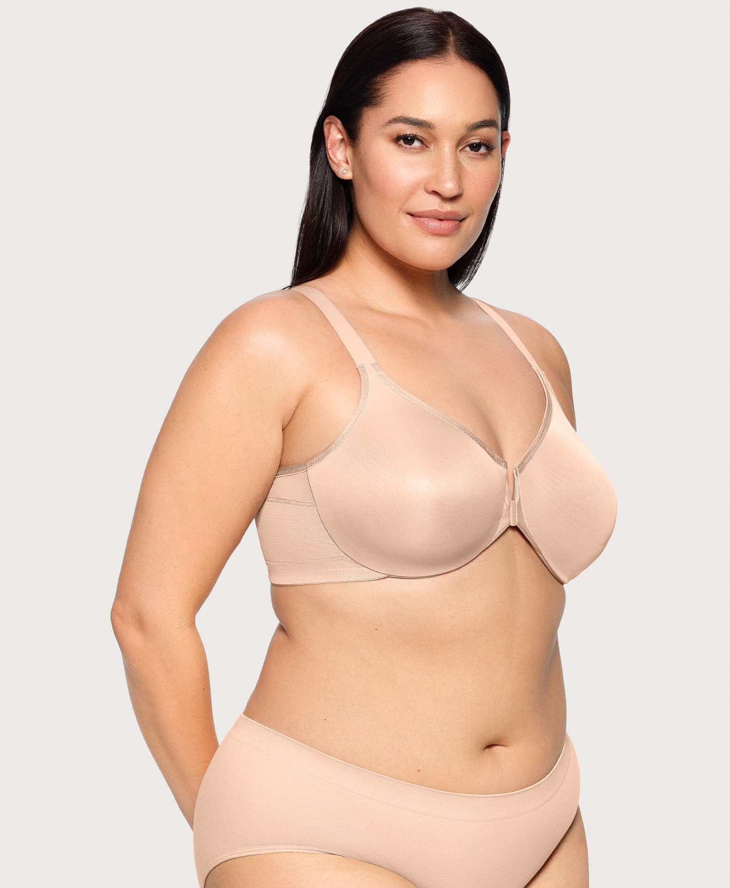 Front-Closure Posture Back WonderWire Bra Cafe | Ashley Stewart