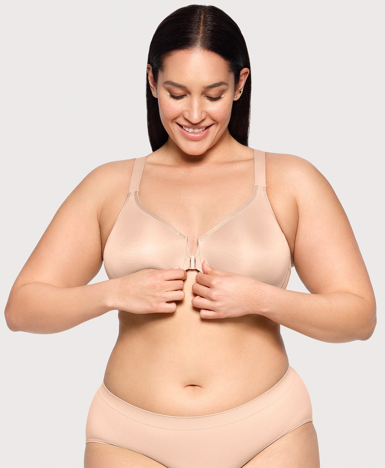 Front-Closure Posture Back WonderWire Bra Cafe | Ashley Stewart