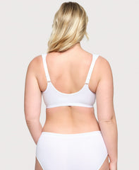 Front-Closure Cotton WonderWire Bra White | Ashley Stewart
