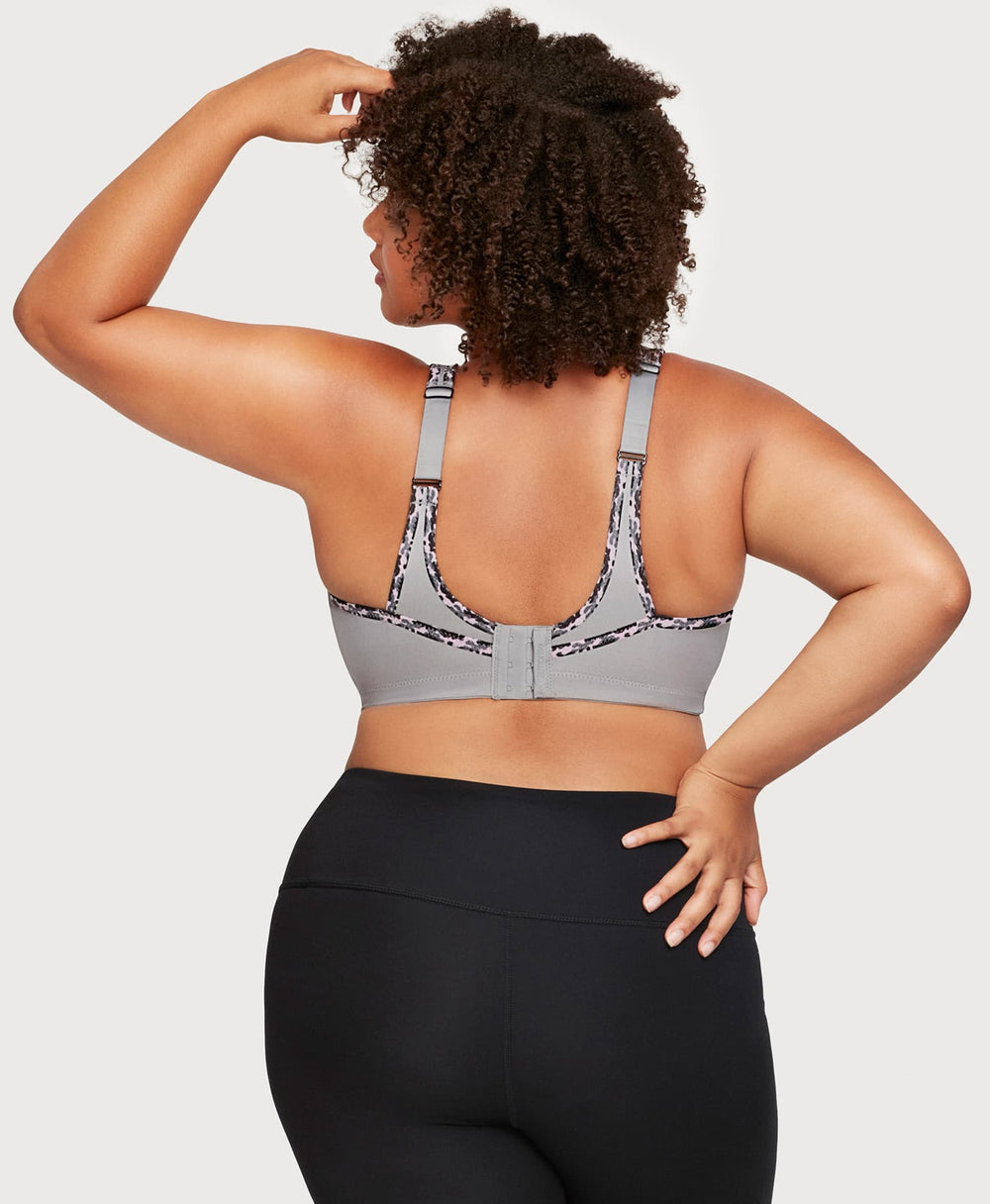 No-Bounce Camisole Sports Bra Soft Gray | Ashley Stewart
