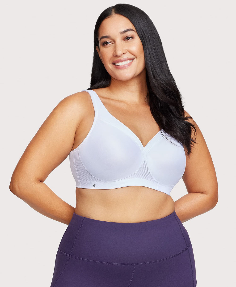 MagicLift Seamless Sports Bra White | Ashley Stewart