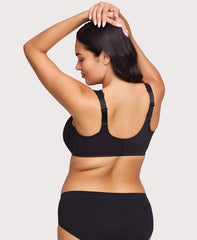 Front-Closure Stretch Lace WonderWire Bra Black | Ashley Stewart