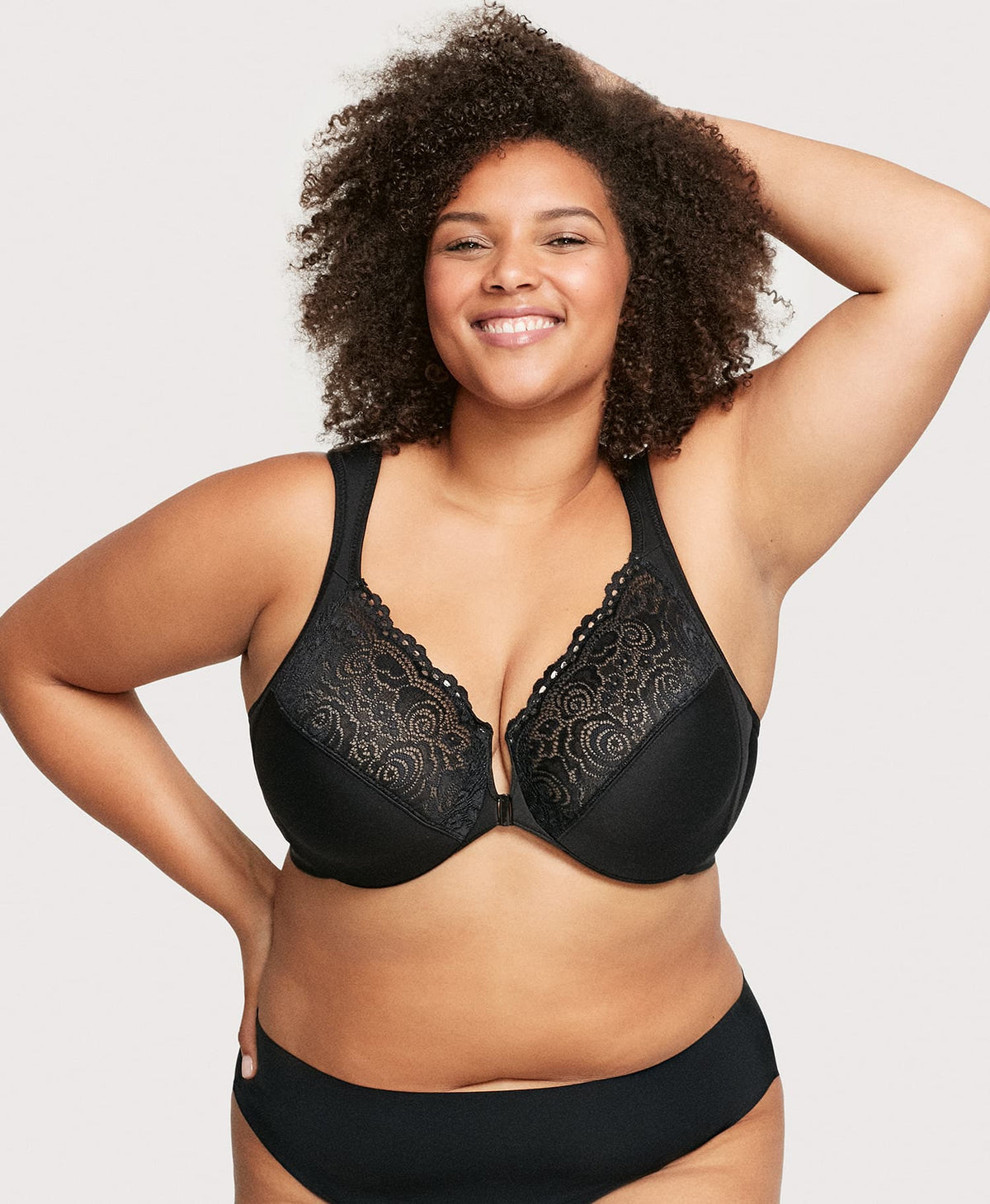 Front-Closure WonderWire Bra Black | Ashley Stewart