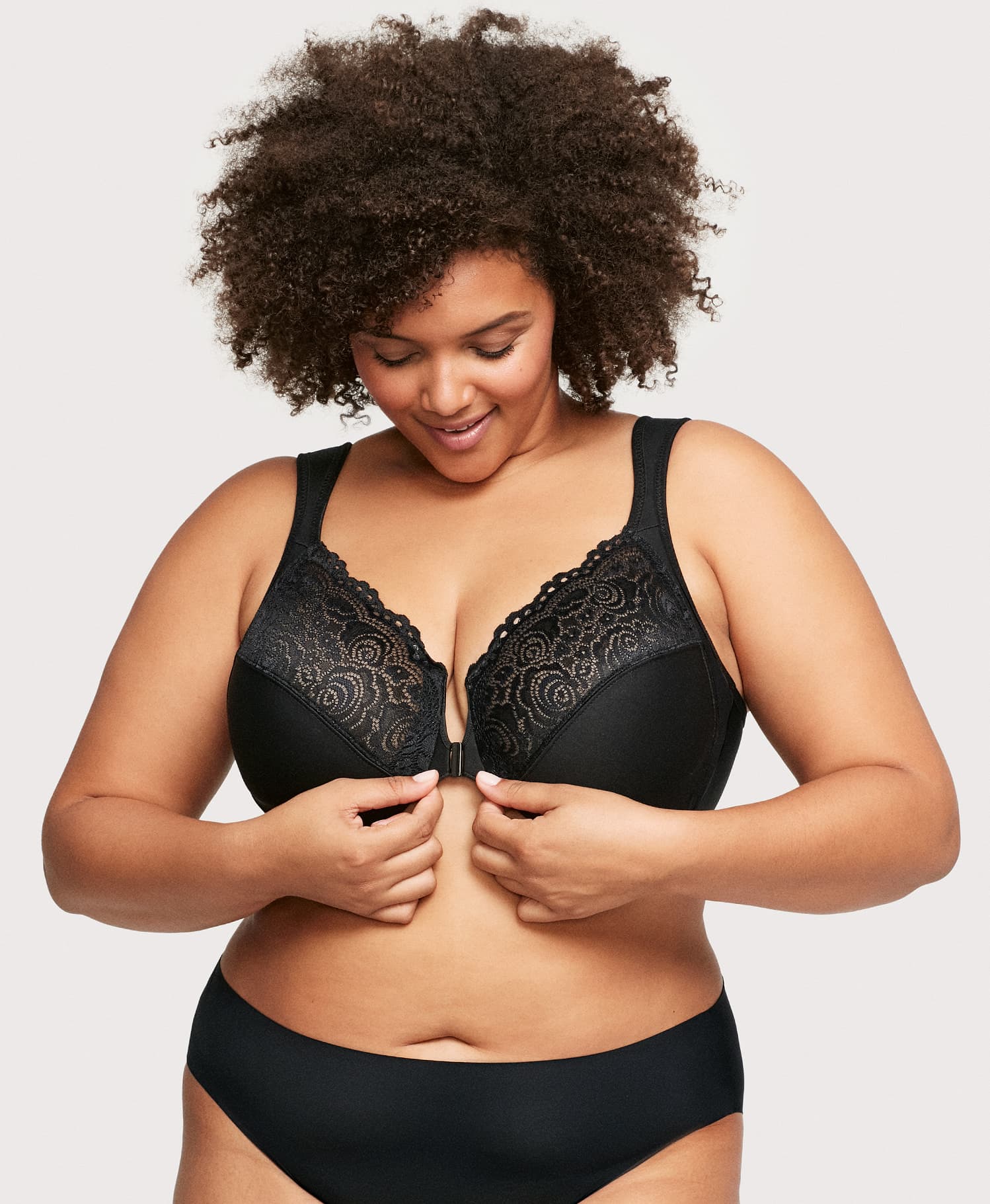 Front-Closure WonderWire Bra Black | Ashley Stewart
