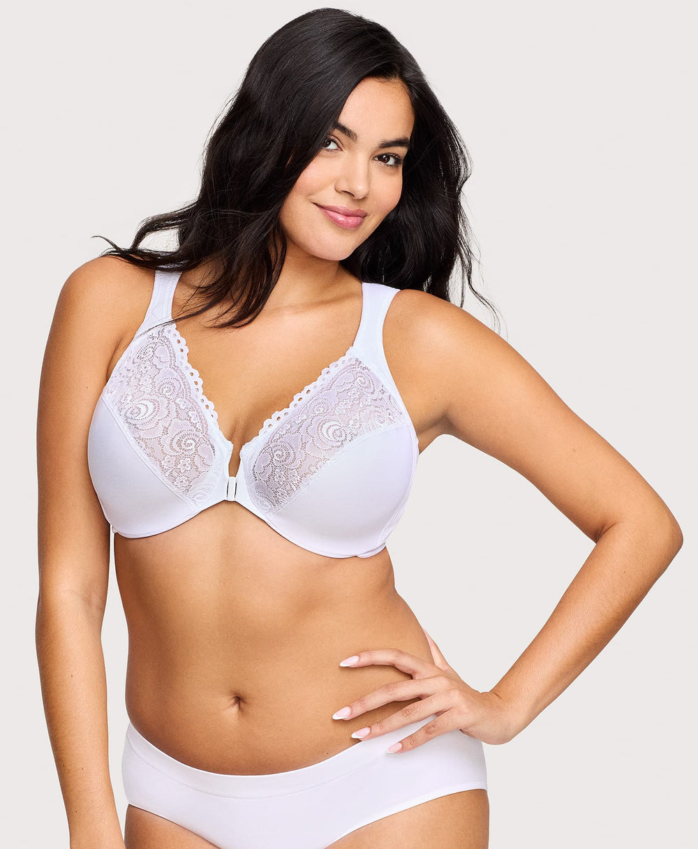 Front-Closure WonderWire Bra White | Ashley Stewart