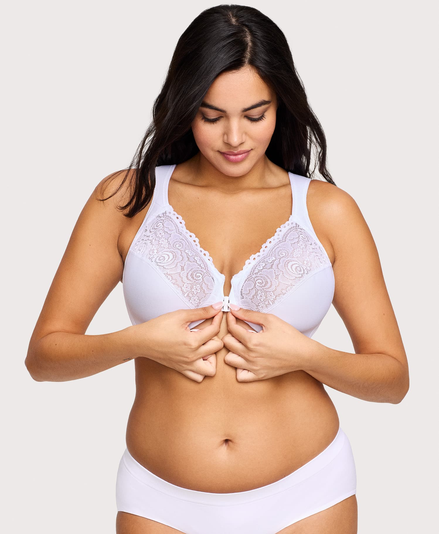 Front-Closure WonderWire Bra White | Ashley Stewart
