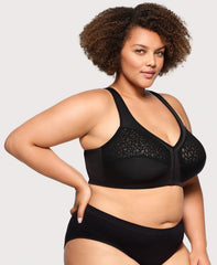 MagicLift Front-Closure Racerback Bra Black | Ashley Stewart