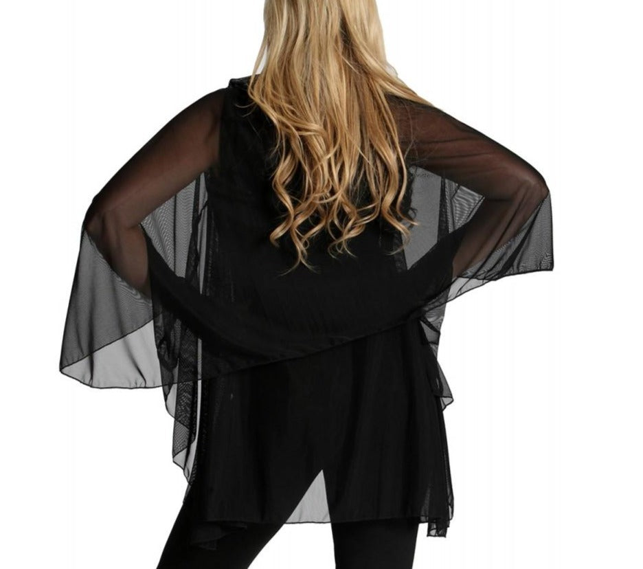 InstantFigure InstaWrap Mesh Shawl Black | Ashley Stewart