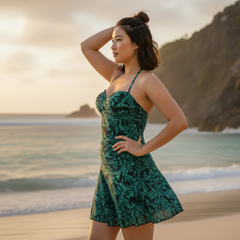 InstantFigure Tropical Swimdress Green | Ashley Stewart